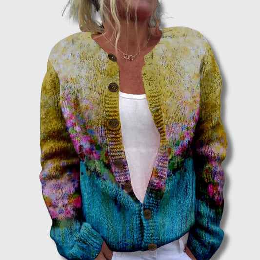 Vilma | Fargelek Cardigan med Knapper
