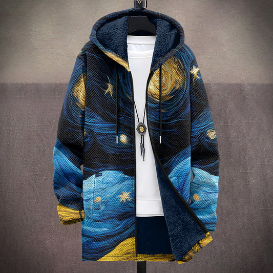 Ingvild | Kunstnerisk Cardigan med Inspirerende Nattmotiv
