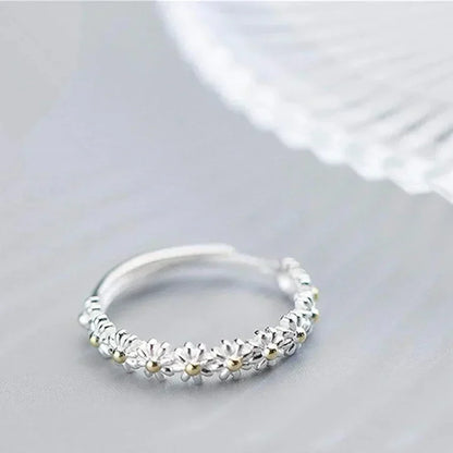 Magdalena – Håndmalt Emalje Margeritt Ring