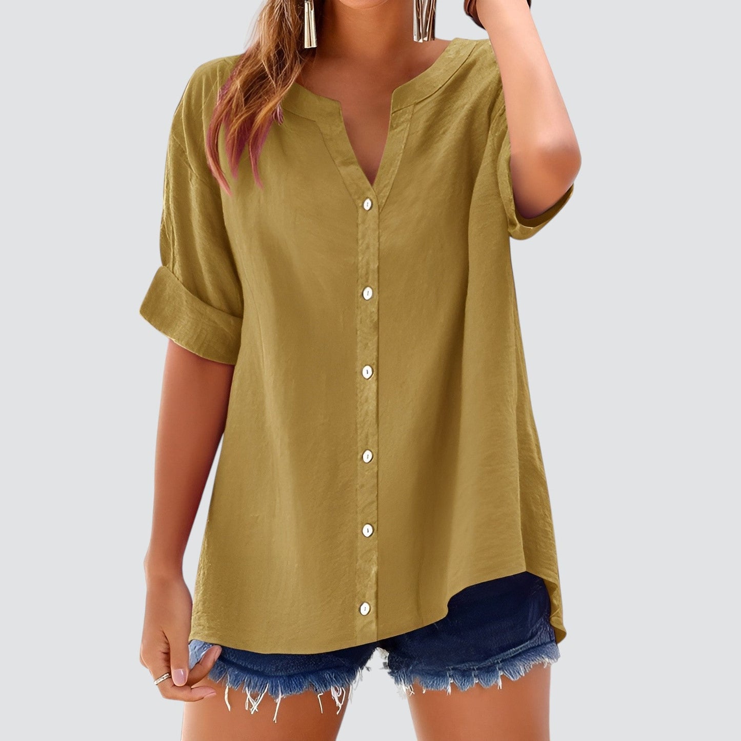 Eivor | Sommerlig linkebluse med knapper