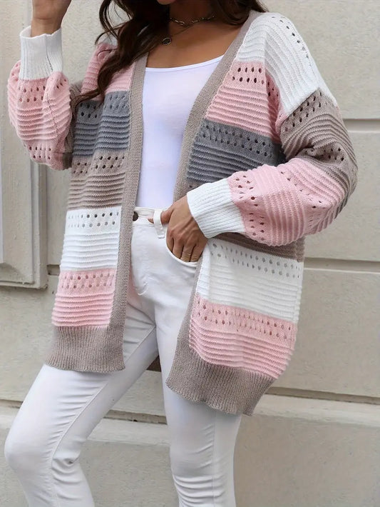 Torly | Strikket Cardigan med Fargeblokker
