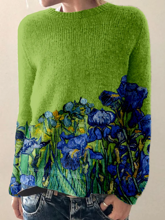 Gunhild | En koselig genser med grafikk inspirert av kunsten til Classy Irises