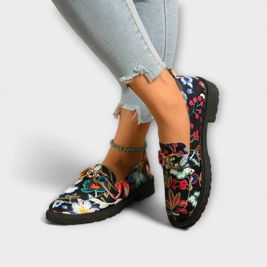 Orla | Loafers med blomstermønster