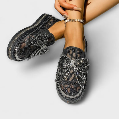 Rue | Slip-on med blonde og sløyfedetaljer