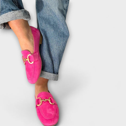 Indigo | Elegante loafers med metallspenne