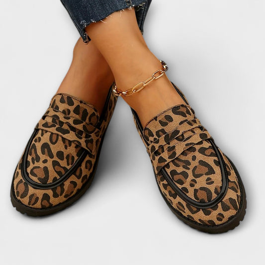 Mireille | Loafers med dyreprint og markert kant