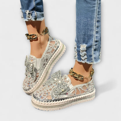 Rue | Slip-on med blonde og sløyfedetaljer