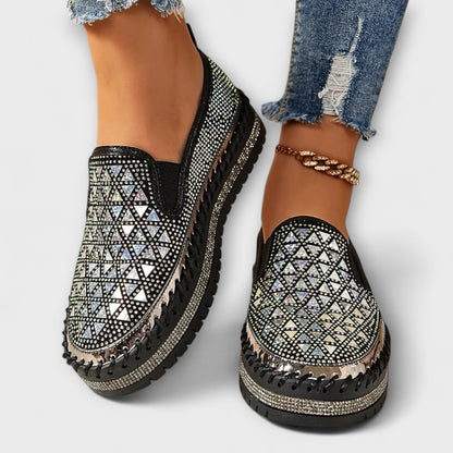 Vada | Slip-ons med luksuriøst glansmønster