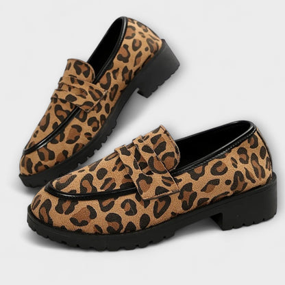 Mireille | Loafers med dyreprint og markert kant