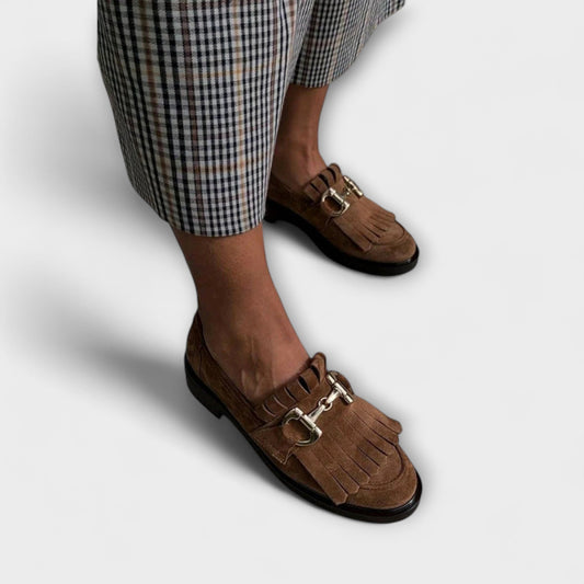 Fleur | Loafers med frynser og metallspenne