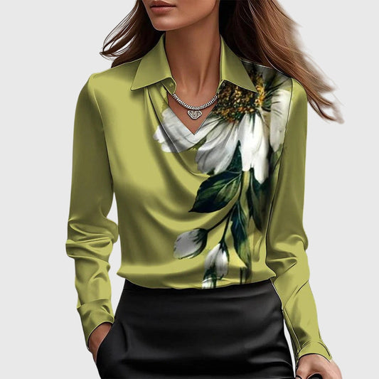 Elgul | Elegant Bluse med Blomsterprint