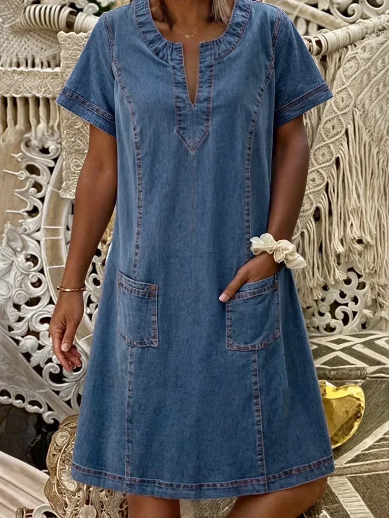 Guroline | Myk Denim Kjole