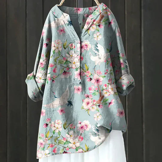 Norbjørg | Kunstnerisk Bluse Med Blomstertrykk