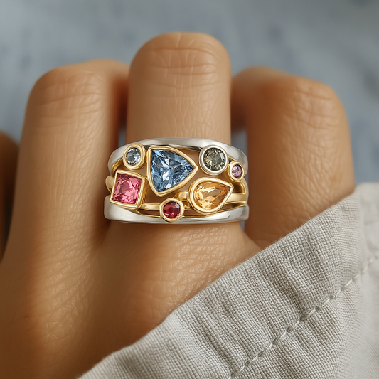 Évadne | Vintage Ring med Bunter Zirkonia