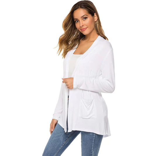 Ida | Cardigan med Volang og Hullstrikk