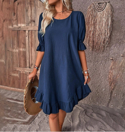 Adelina | Tidløs Sommerkjole i Denim