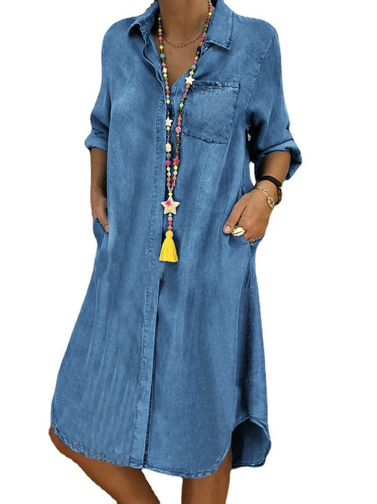 Borghild | Avslappet Denim Sommerkjole