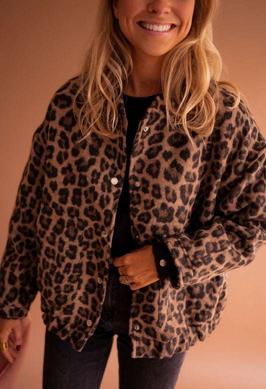 Helene | Jakke med Leopard Trykk