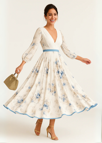 Katie - Elegant Blomster Maxi Kjole