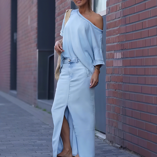 Ljosfrida | Off Shoulder Denim Sett