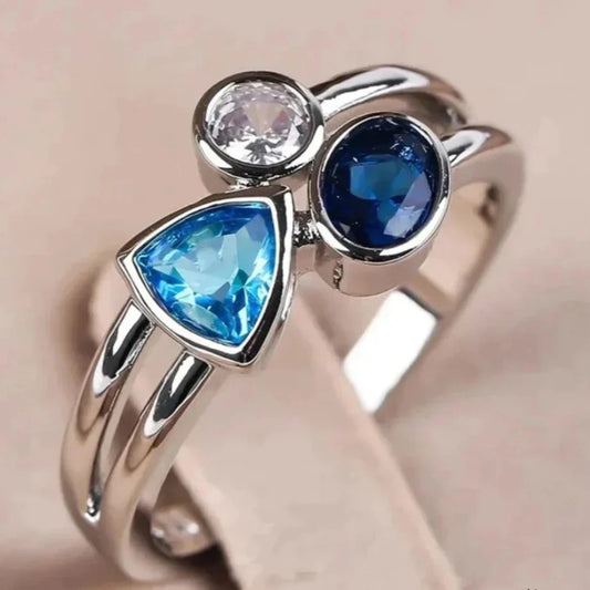 Cassidy – Vintage Blå Krystaller Ring