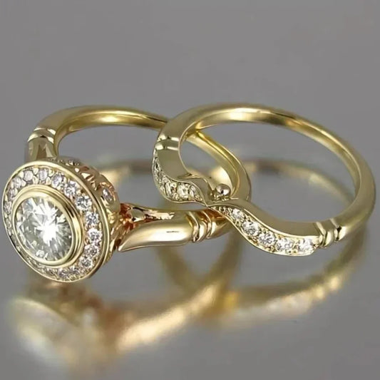 Camryn – Vintage Gull & Zirconia Ringpakke