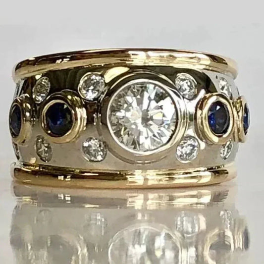 Edna – Vintage Gull Inlaid Zirconia Ring