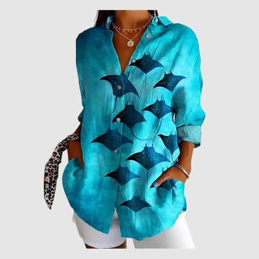 Iris™ | Kunstnerisk Blomst Bluse